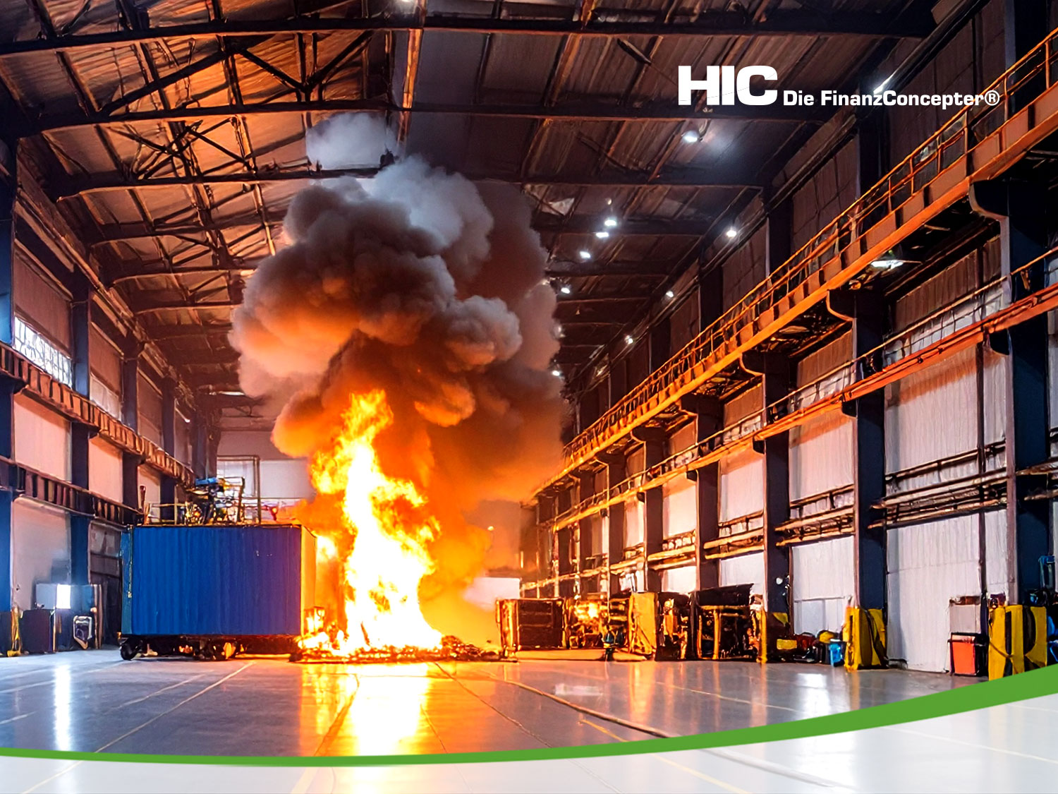 großer Brand in einer Industriehalle